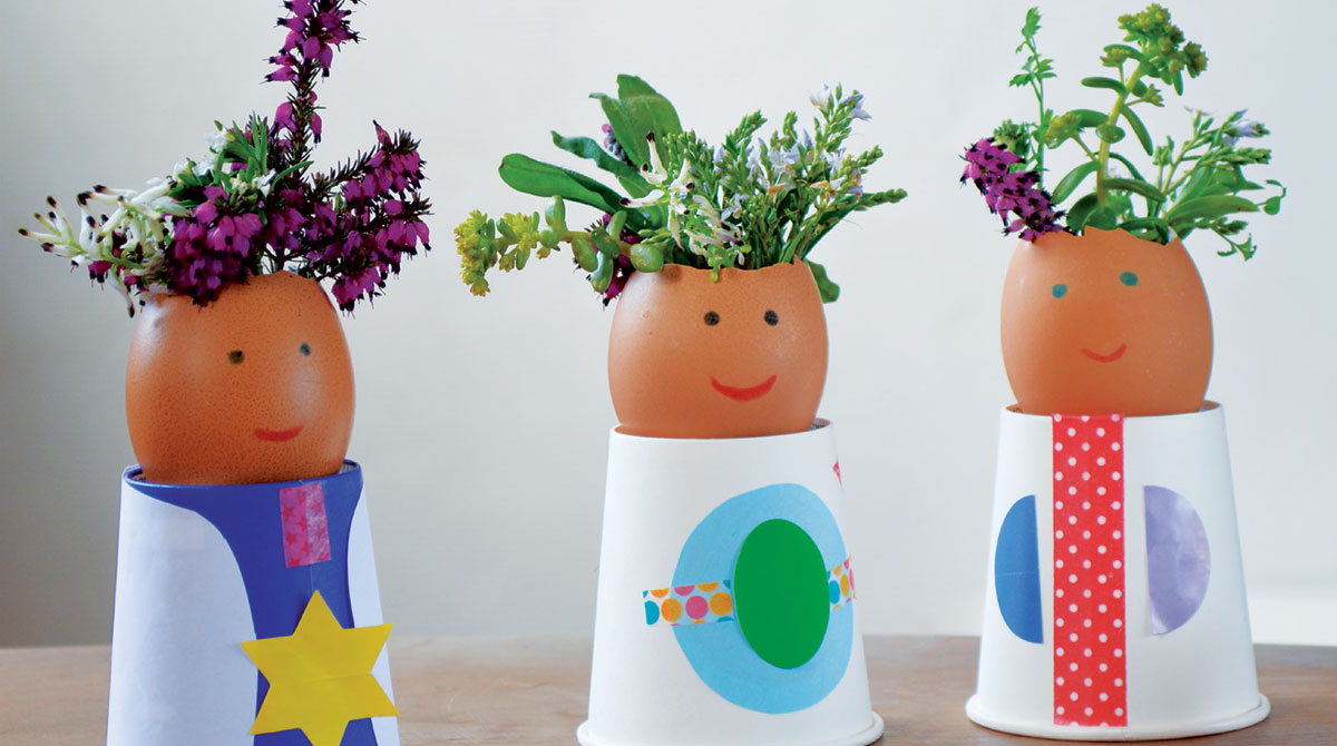 Bricolage de Pâques : les petits bonshommes du printemps. Photo : Hélène Vidaling