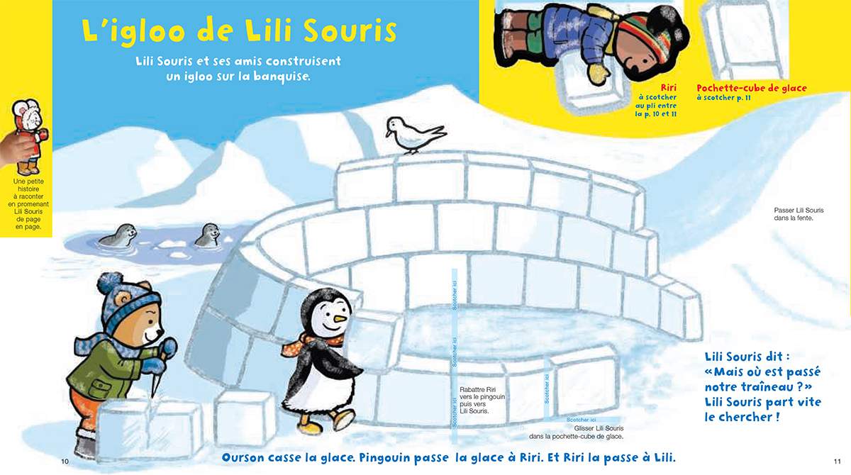 Téléchargez Lili Souris et Riri construisent un igloo. Illustration : Anett Hardy