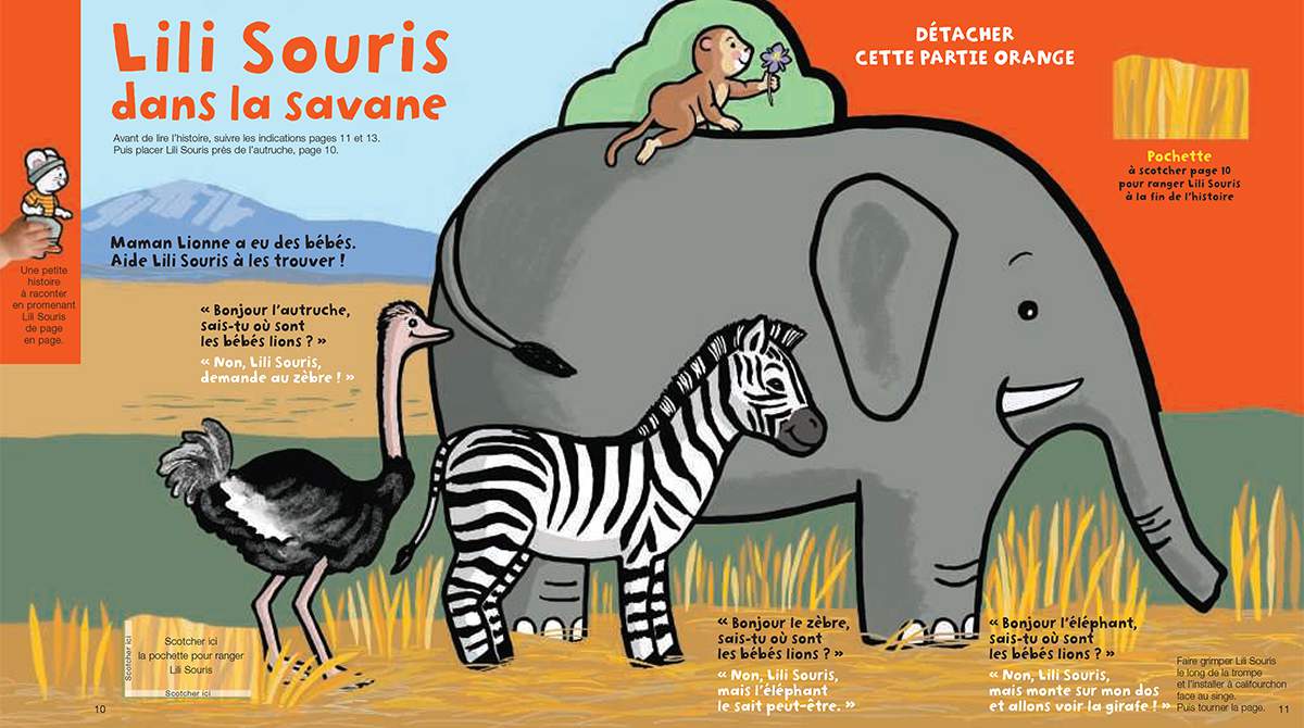 Téléchargez Lili Souris dans la savane. Illustration : Anett Hardy