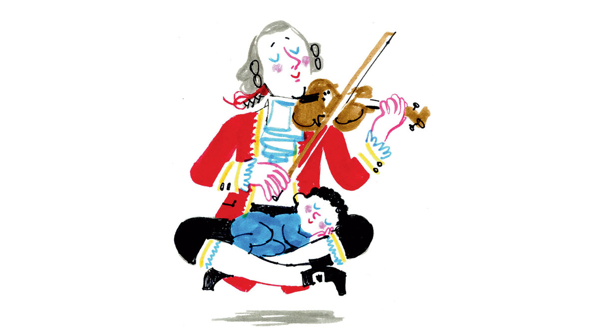 Comment calmer bébé en musique ? Illustration : Laurent Simon