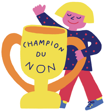 “Son mot favori : NON”, extrait du supplément pour les parents du magazine Popi n° 380, avril 2018. Texte : Anne Bideault. Illustrations : Cachetejack.