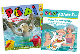 Popi n°384, août 2018, et son supplément pour les parents.