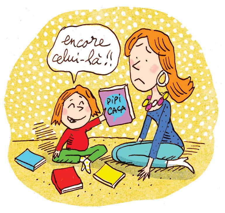 “On lit un livre ?”, supplément pour les parents du magazine Popi n°387, novembre 2018. Texte : Aziliz Claquin. Illustration : Frédéric Rébéna.