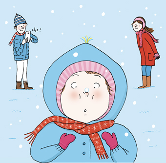 “Sa première neige : le plein d’émotions”, supplément pour les parents du magazine Popi n°402, février 2020. Texte : Joséphine Lebard. Illustrations : Juliette Baily.