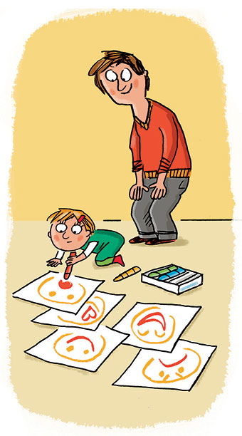 “Partageons nos émotions”, supplément pour les parents du magazine Popi, n° 404, avril 2020. Texte : Anne Bideault. Illustrations : Peter Elliott.