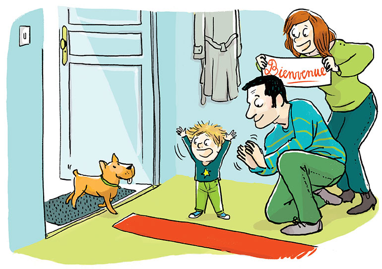 “Un animal à la maison… Pourquoi pas ?”, supplément pour les parents du magazine Popi n°405, mai 2020. Texte : Joséphine Lebard. Illustration : Zelda Zonk.