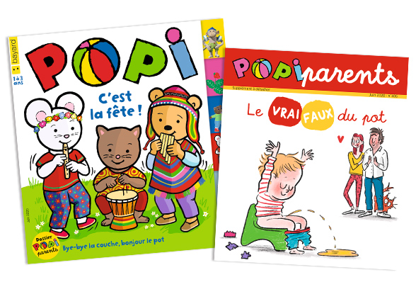 Couverture du magazine Popi n°406, juin 2020, et son supplément pour les parents