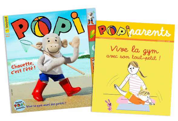 Couverture du magazine Popi n°408, août 2020, et son supplément pour les parents