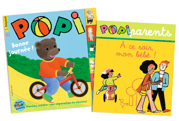 Couverture du magazine Popi n°409, septembre 2020, et son supplément pour les parents