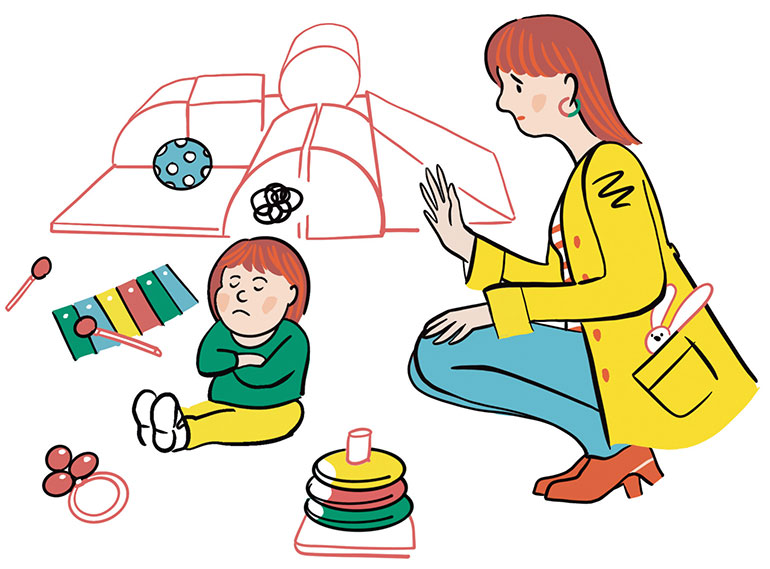 “À la crèche, chez la nounou… comment lui dire au revoir ?”, supplément pour les parents du magazine Popi n°409, septembre 2020. Illustration : Claire Le Meil. ﻿