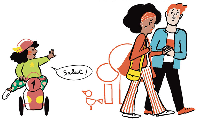 “À la crèche, chez la nounou… comment lui dire au revoir ?”, supplément pour les parents du magazine Popi n°409, septembre 2020. Illustration : Claire Le Meil. ﻿