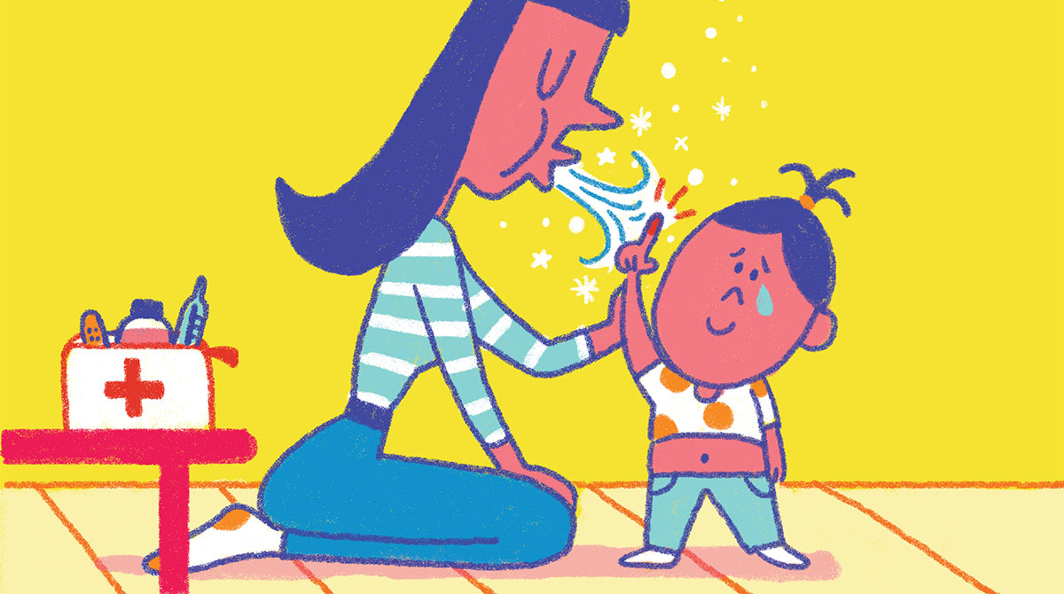 “Allô, parents bobo !”, supplément pour les parents du magazine Popi n°413, janvier 2021. Texte : Joséphine Lebard. Illustrations : Océane Meklemberg.