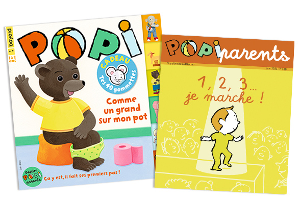 Couverture du magazine Popi n°418, juin 2021, et son supplément pour les parents