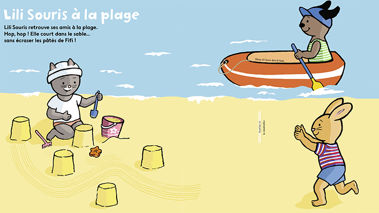 “Lili Souris à la plage” - Popi, n°419, juillet 2021 - Illustrations : Anett Hardy.