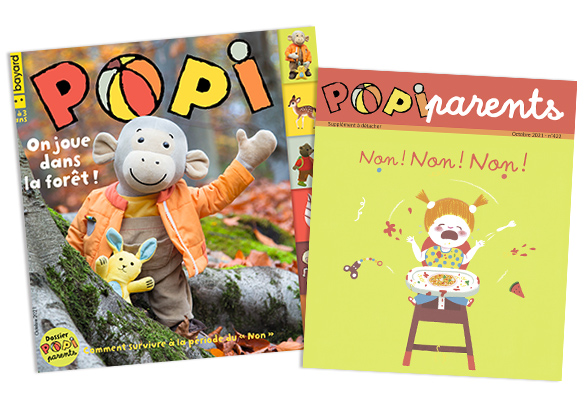 Couverture du magazine Popi n°422, octobre 2021, et son supplément pour les parents