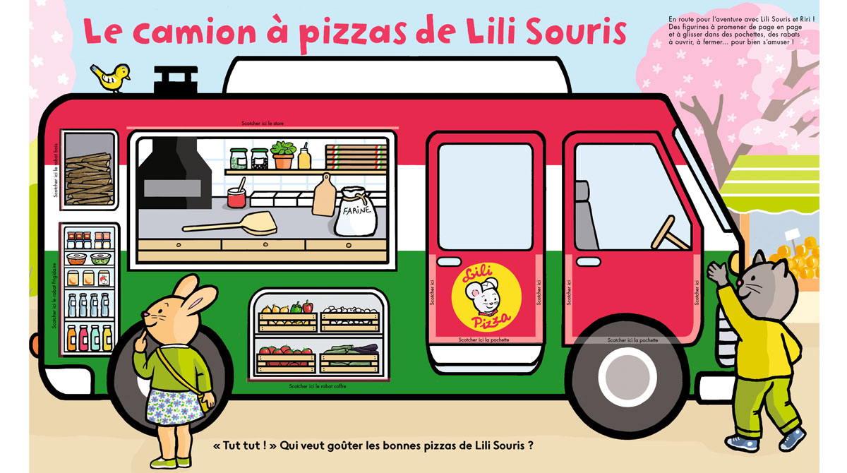 “Le camion à pizzas de Lili Souris” - Popi, n°429, mai 2022 - Illustrations : Anett Hardy.