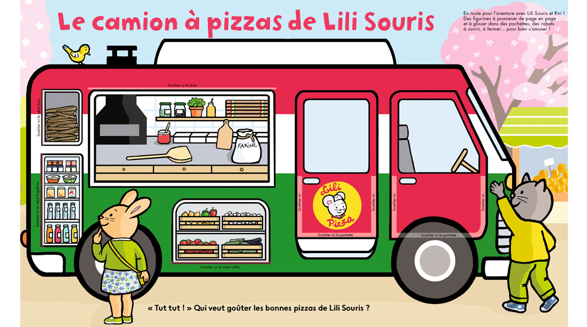 “Le camion à pizzas de Lili Souris” - Popi, n°429, mai 2022 - Illustrations : Anett Hardy.