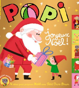 Couverture du magazine Popi n°436, décembre 2022 - Joyeux Noël - Supplément pour les parents : Préparez Noël avec Petit Ours Brun