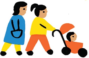 Dans une transition écologique familiale, on fait le mieux possible, sans trop se culpabiliser. Supplément pour les parents du magazine Popi n°439, mars 2023. Illustration : Julie Bruant.