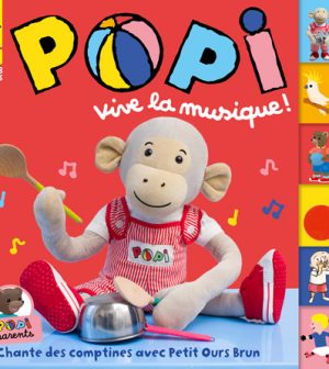 Couverture du magazine Popi n°442, juin 2023 - Vive la musique ! - Chante des comptines avec Petit Ours Brun