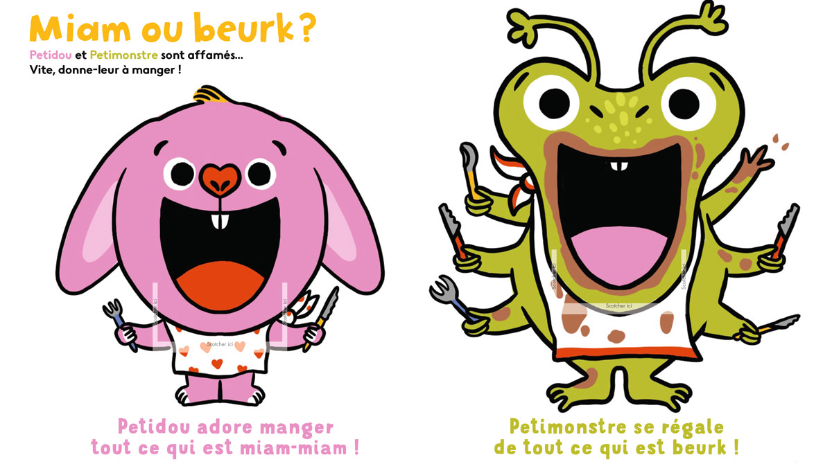 “Miam ou beurk ?”, Popi n°446, octobre 2023. Conception : Marie Almonté, illustration : Anna Guillet.