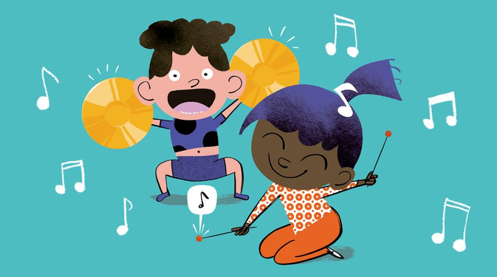 Supplément pour les parents : Comment éveiller nos enfants à la musique ? Magazine Popi n°466, juin 2025. Illustration : Jean-Louis Cornalba.