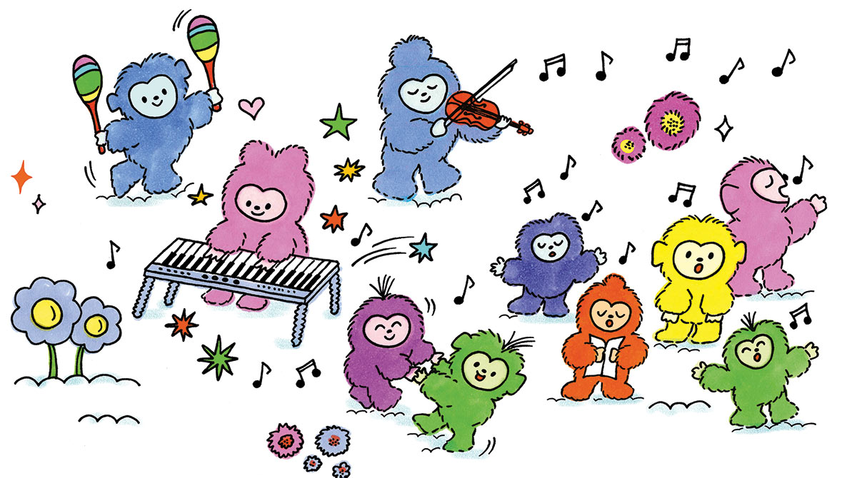 “Le petit monde : La fête dans les nuages”, Popi n° 466, juin 2025. Une balade sonore pour éveiller les tout-petits à la musique. Conception : Marie-Hélène Gros et Lucie Parkes. Illustration : Caroline Dall’Ava - Conception sonore et réalisation : Rémi Chaurand.