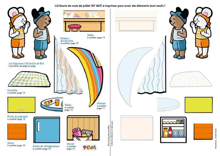 Téléchargez les éléments de “Lili Souris en vacances” - Popi, n°467, juillet 2025 - Illustrations : Anett Hardy.