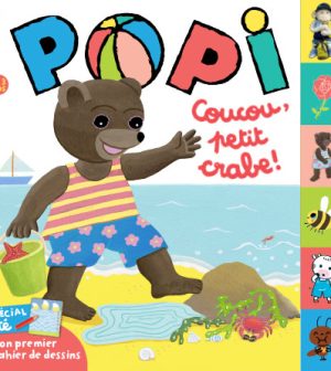 Couverture du magazine Popi n°468, août 2025. Coucou, petit crabe !